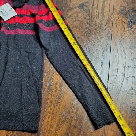 Liz Claiborne Career Top sweater Sparkle Holidays Christmas festive sz L - Picture 8 of 9